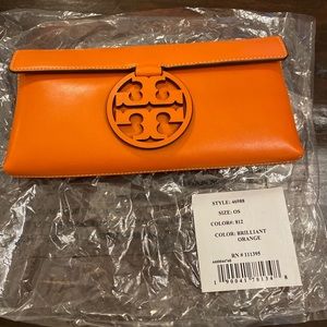 Tory Burch Miller Clutch- Brilliant Orange